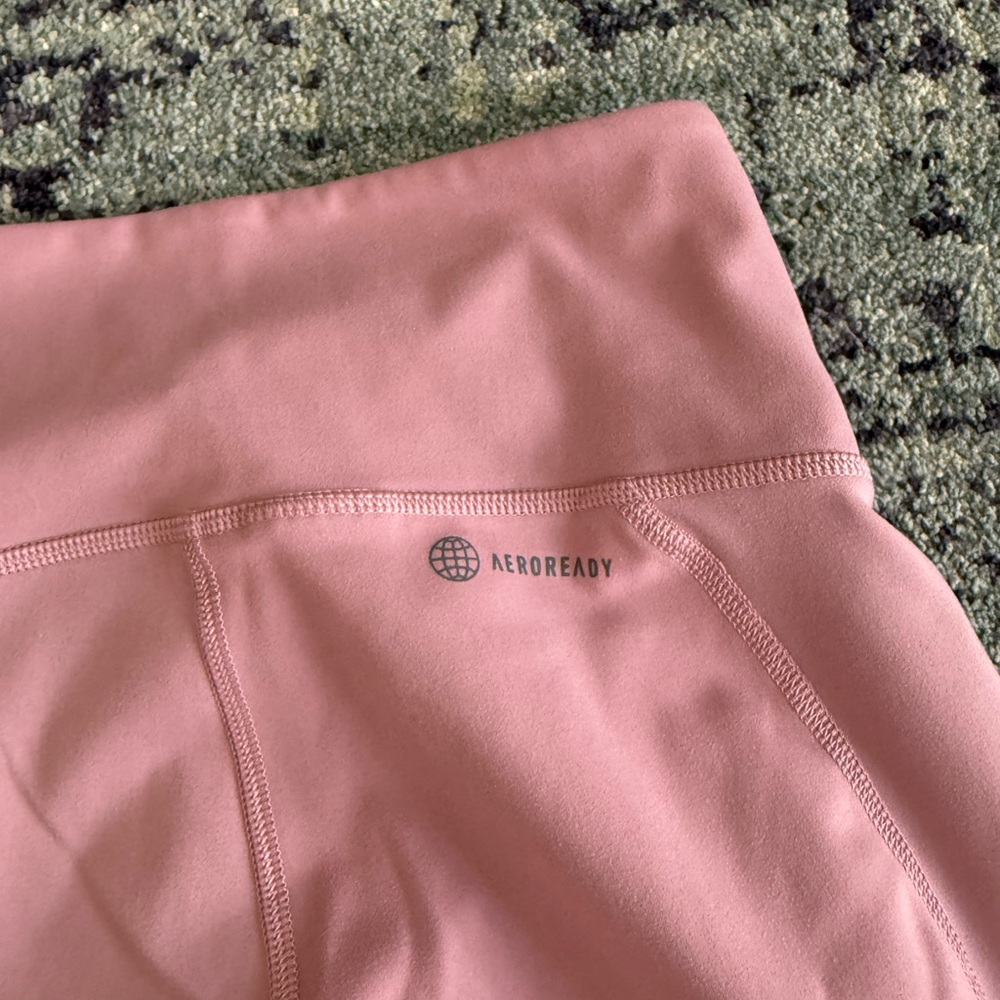 Women’s Adidas Pink Circuit High Waisted 7/8 Leggings With Mesh Pockets Size M - Picture 9 of 12